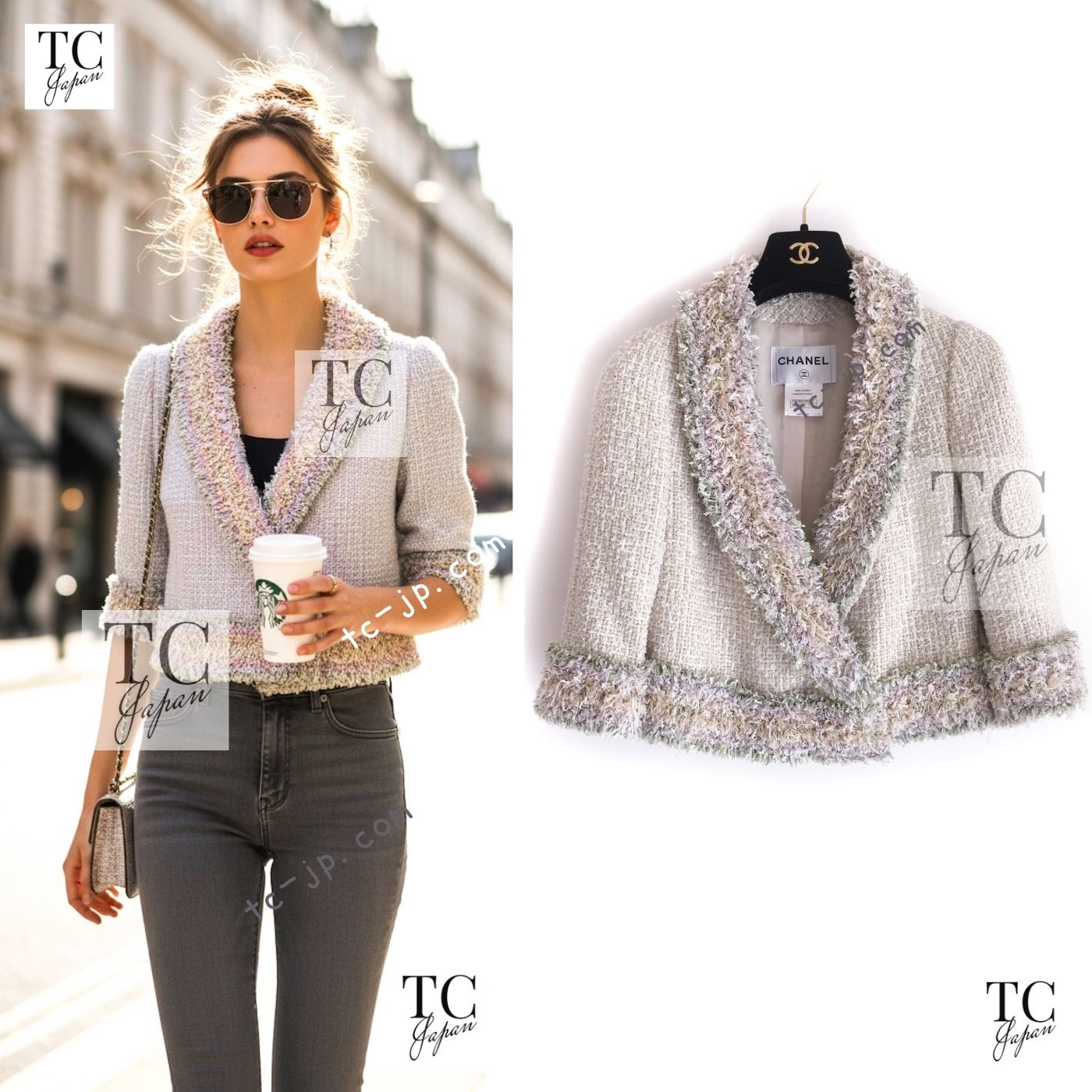 CHANEL 13C Multicolor Fringe Tweed Jacket 36 38 シャネル ベルサイユ マルチカラー フリンジ ツイード ジャケット
