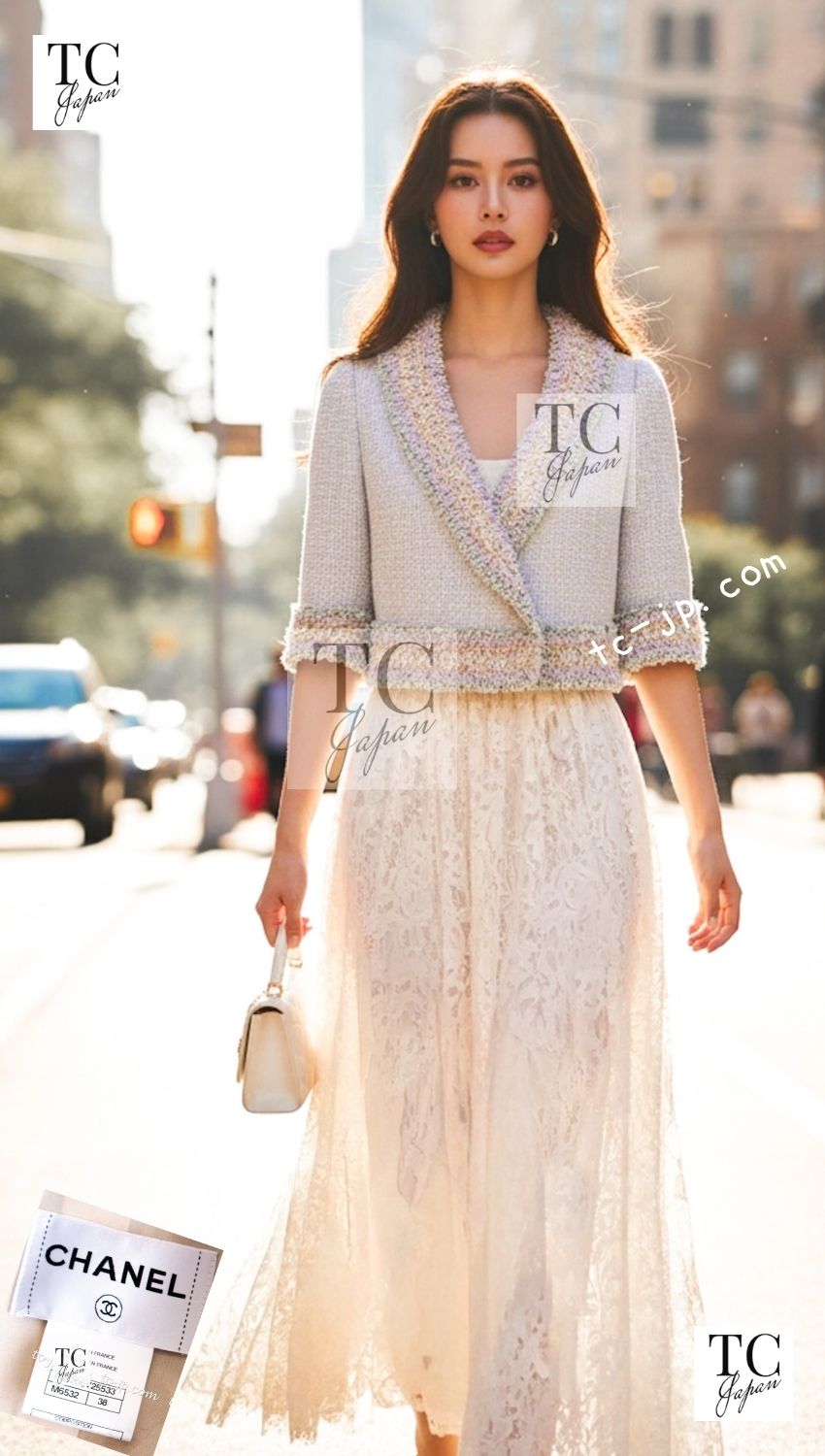 CHANEL 13C Multicolor Fringe Tweed Jacket 36 38 シャネル ベルサイユ マルチカラー フリンジ ツイード ジャケット