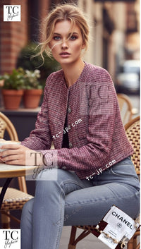 CHANEL 15C Red Multi Gripoix Button Tweed Jacket Skirt Suit 34 シャネル レッド マルチカラー グリポア 宝石 ボタン ツイード ジャケット スカート スーツ 即発