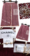 CHANEL 15C Red Multi Gripoix Button Tweed Jacket Skirt Suit 34 シャネル レッド マルチカラー グリポア 宝石 ボタン ツイード ジャケット スカート スーツ 即発