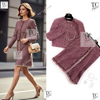 CHANEL 15C Red Multi Gripoix Button Tweed Jacket Skirt Suit 34 シャネル レッド マルチカラー グリポア 宝石 ボタン ツイード ジャケット スカート スーツ 即発