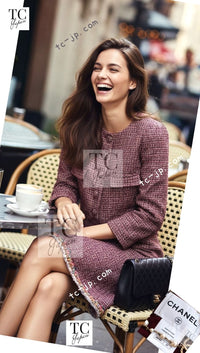 CHANEL 15C Red Multi Gripoix Button Tweed Jacket Skirt Suit 34 シャネル レッド マルチカラー グリポア 宝石 ボタン ツイード ジャケット スカート スーツ 即発