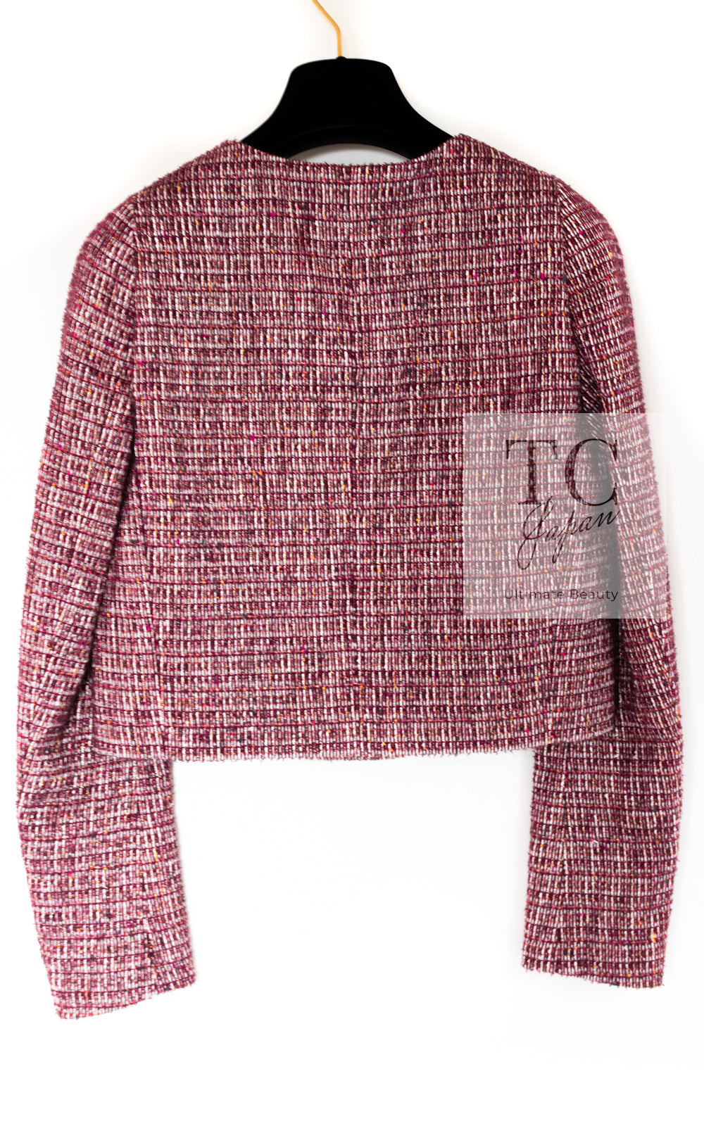 CHANEL 15C Red Multi Gripoix Button Tweed Jacket 36 38 シャネル レッド マルチカラー グリポア 宝石 ボタン ツイード ジャケット 即発