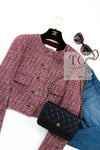 CHANEL 15C Red Multi Gripoix Button Tweed Jacket Skirt Suit 34 シャネル レッド マルチカラー グリポア 宝石 ボタン ツイード ジャケット スカート スーツ 即発