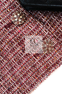 CHANEL 15C Red Multi Gripoix Button Tweed Jacket 36 38 シャネル レッド マルチカラー グリポア 宝石 ボタン ツイード ジャケット 即発