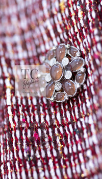 CHANEL 15C Red Multi Gripoix Button Tweed Jacket 36 38 シャネル レッド マルチカラー グリポア 宝石 ボタン ツイード ジャケット 即発