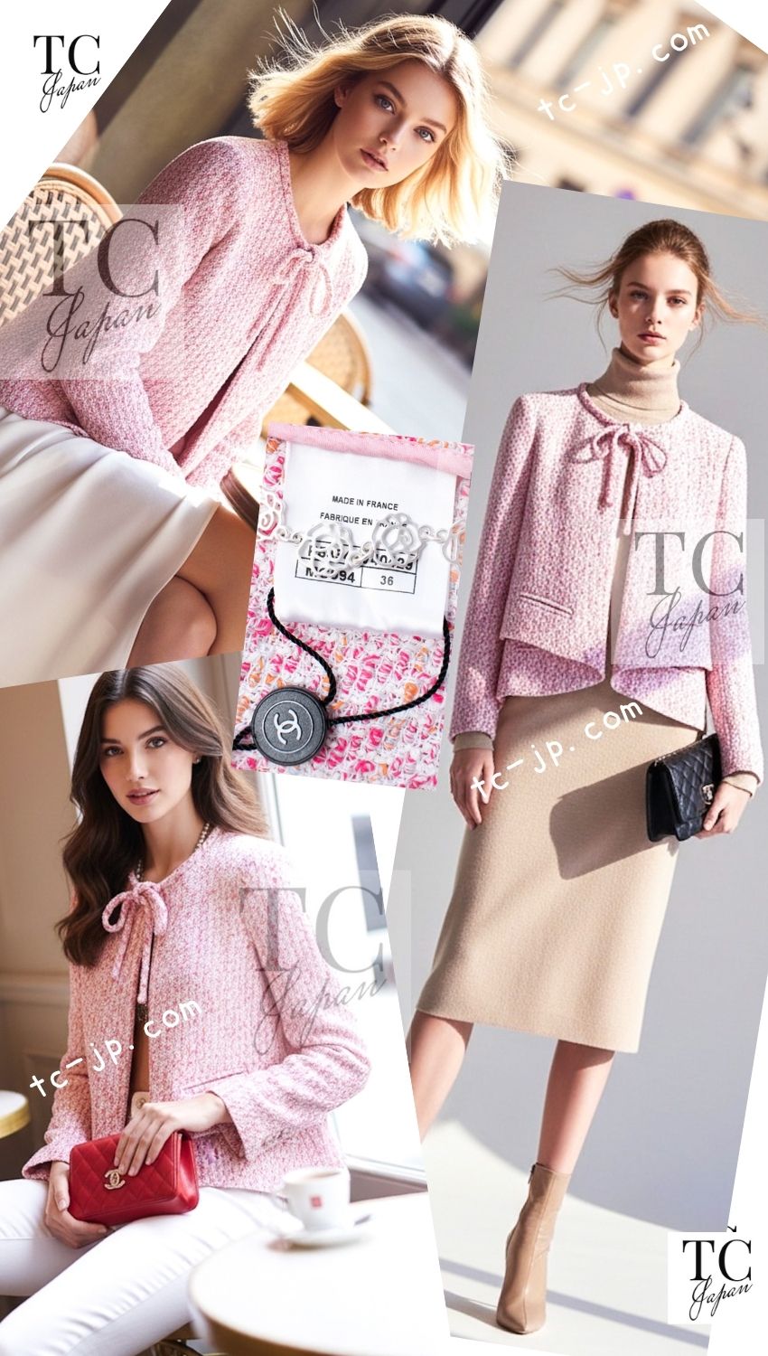 CHANEL 16S Pink Ribbon Fantasy Cotton Tweed Jacket 36 シャネル ピンク リボン ファンタジー コットン ツイード ジャケット 即発