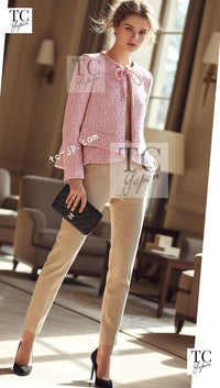 CHANEL 16S Pink Ribbon Fantasy Cotton Tweed Jacket 36 シャネル ピンク リボン ファンタジー コットン ツイード ジャケット 即発 - TC JAPAN