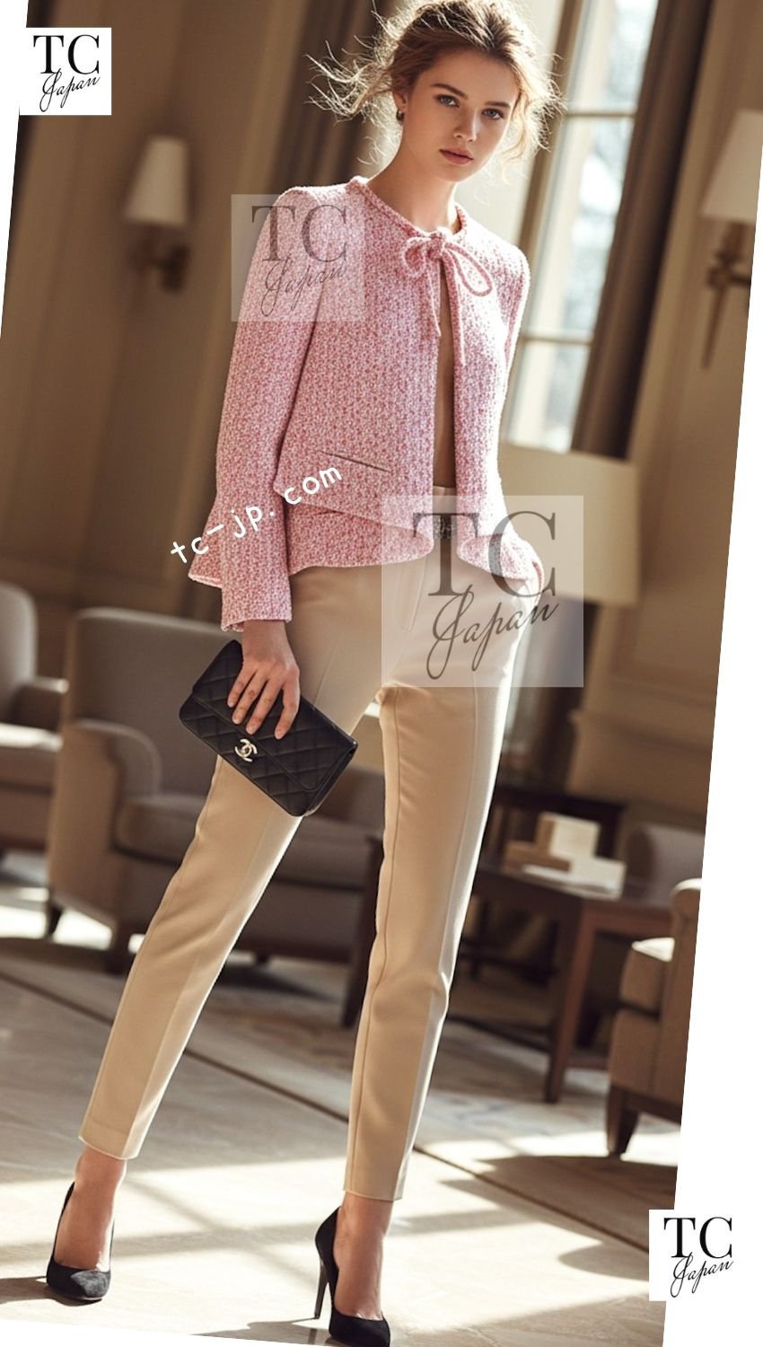 CHANEL 16S Pink Ribbon Fantasy Cotton Tweed Jacket 36 シャネル ピンク リボン ファンタジー コットン ツイード ジャケット 即発 - TC JAPAN