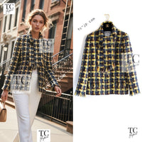 CHANEL 04A Yellow Wool Cotton Tweed Jacket 36 シャネル イエロー ウール コットン ツイード ジャケット