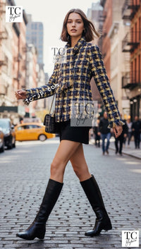 CHANEL 04A Yellow Wool Cotton Tweed Jacket 36 シャネル イエロー ウール コットン ツイード ジャケット
