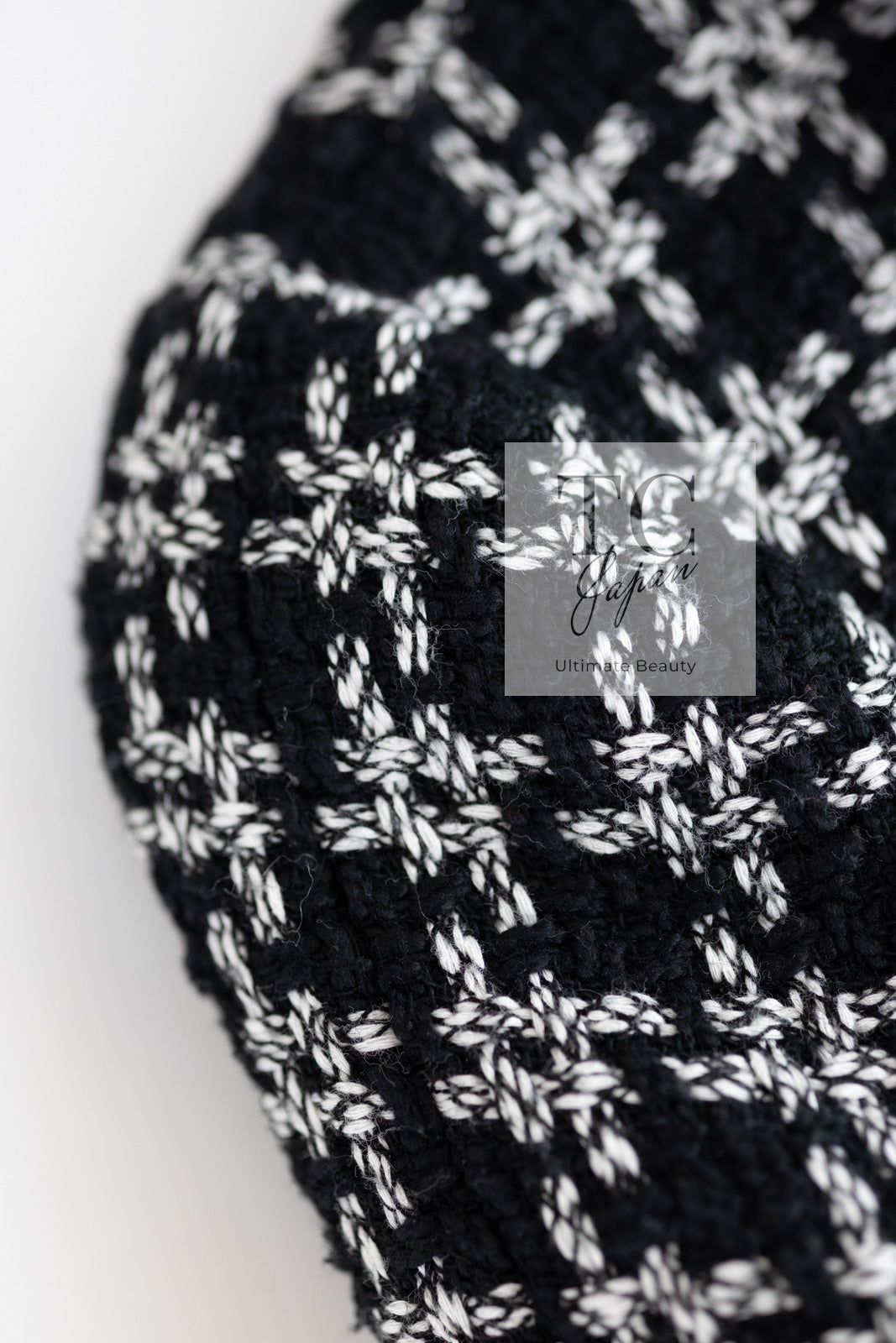 シャネル ジャケット CHANEL ブラック ホワイト コットン シルク