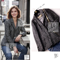 CHANEL 06A Gray Sequin Tweed Jacket 38 シャネル グレー スパンコール ツイード ジャケット 即発