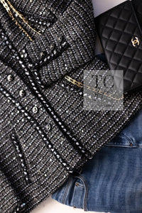 CHANEL 06A Gray Sequin Tweed Jacket 38 シャネル グレー スパンコール ツイード ジャケット 即発