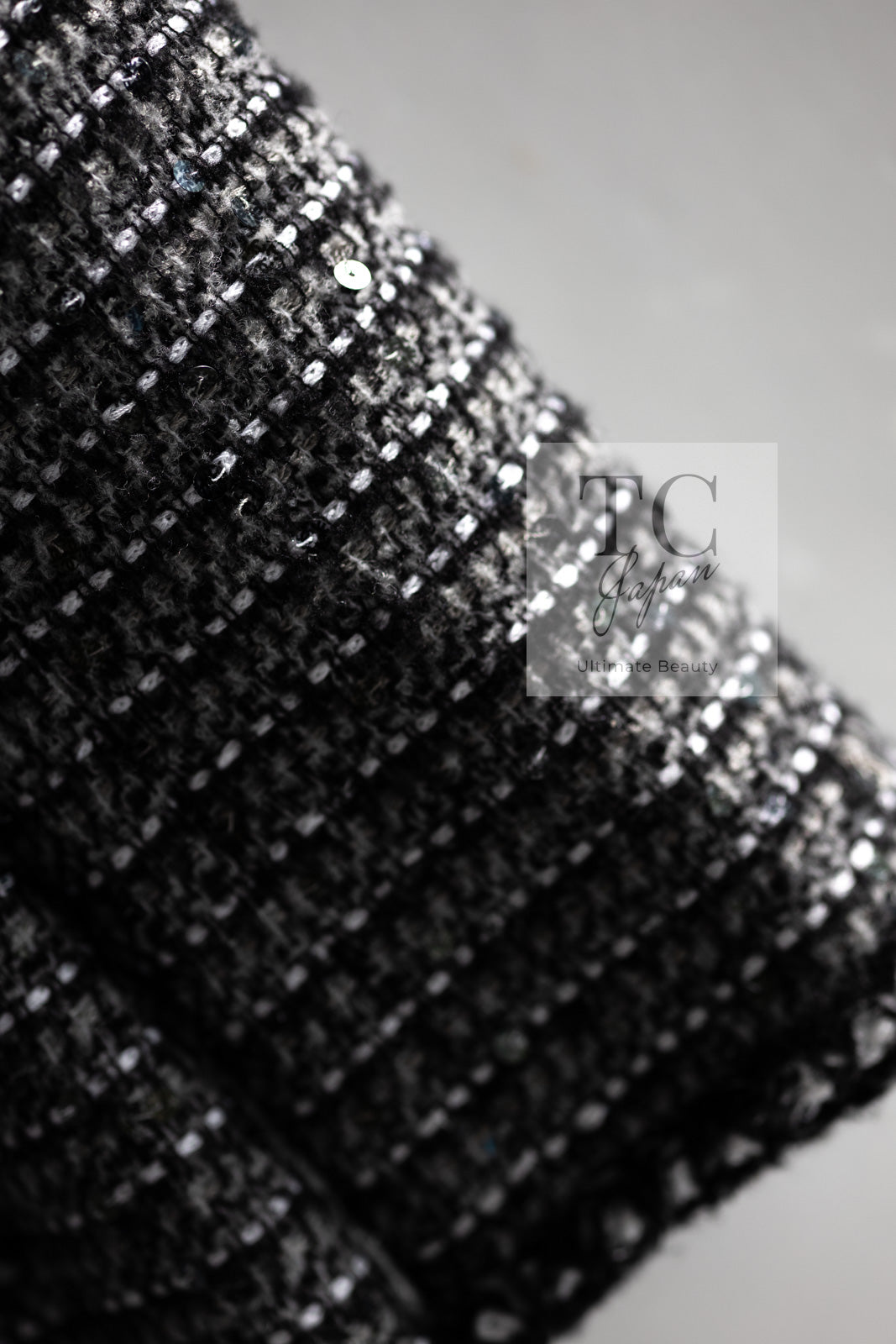 シャネル ジャケット CHANEL グレー スパンコール ツイード 06A