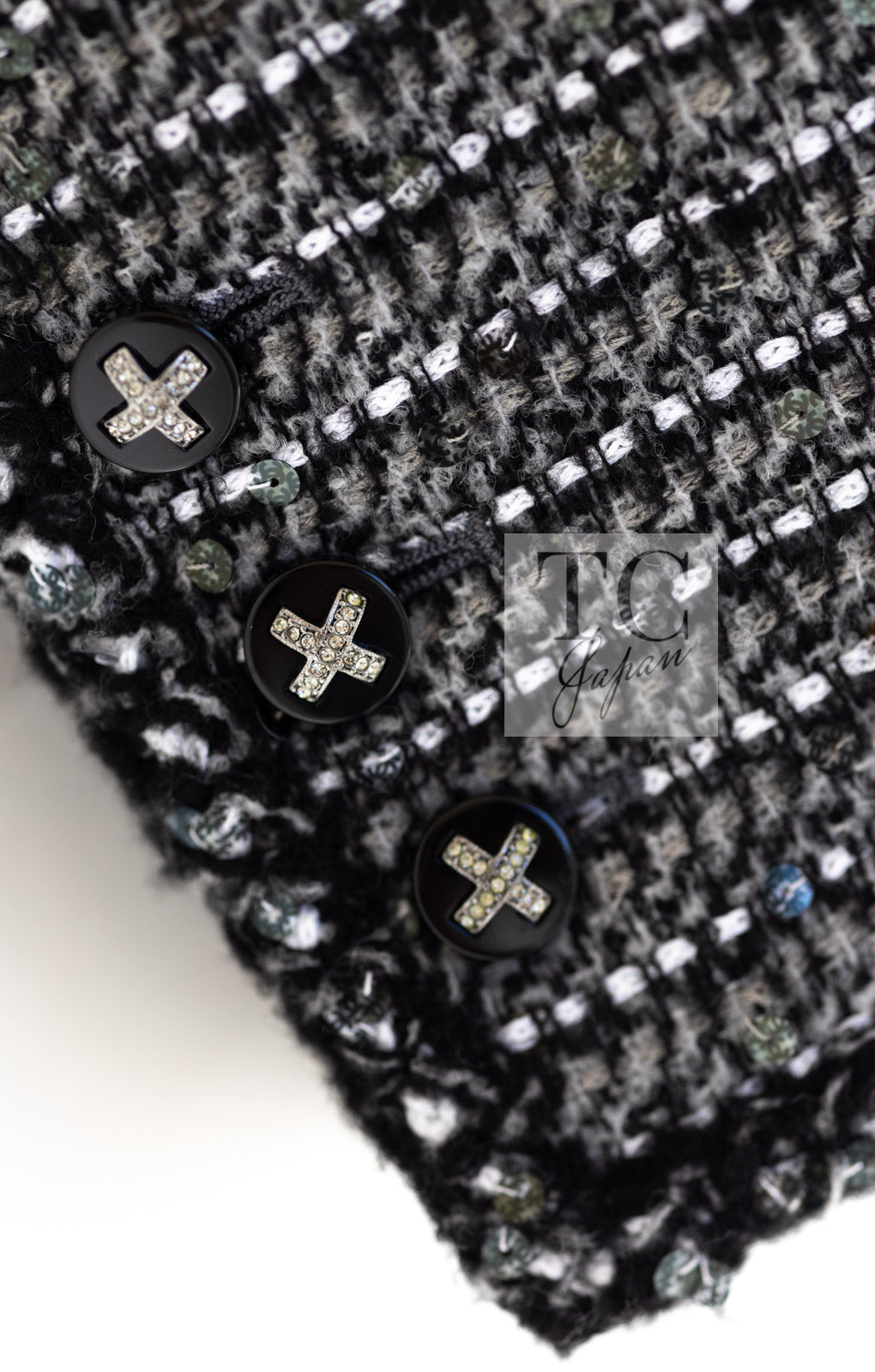 CHANEL 06A Gray Sequin Tweed Jacket 38 シャネル グレー スパンコール ツイード ジャケット 即発