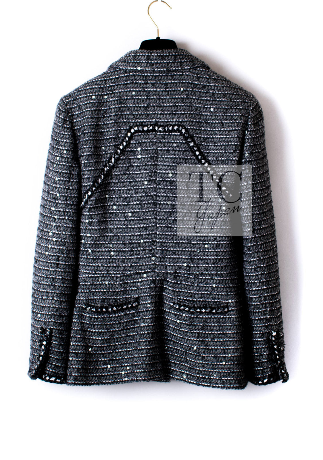 CHANEL 06A Gray Sequin Tweed Jacket 38 シャネル グレー スパンコール ツイード ジャケット 即発