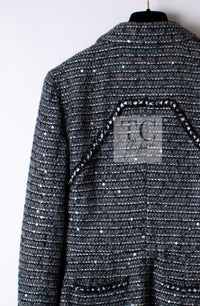 CHANEL 06A Gray Sequin Tweed Jacket 38 シャネル グレー スパンコール ツイード ジャケット 即発
