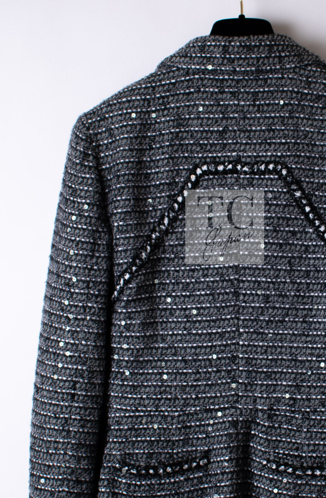 CHANEL 06A Gray Sequin Tweed Jacket 38 シャネル グレー スパンコール ツイード ジャケット 即発