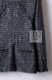 CHANEL 06A Gray Sequin Tweed Jacket 38 シャネル グレー スパンコール ツイード ジャケット 即発 - TC JAPAN