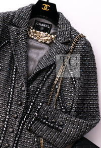 CHANEL 06A Gray Sequin Tweed Jacket 38 シャネル グレー スパンコール ツイード ジャケット 即発