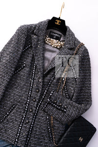 CHANEL 06A Gray Sequin Tweed Jacket 38 シャネル グレー スパンコール ツイード ジャケット 即発