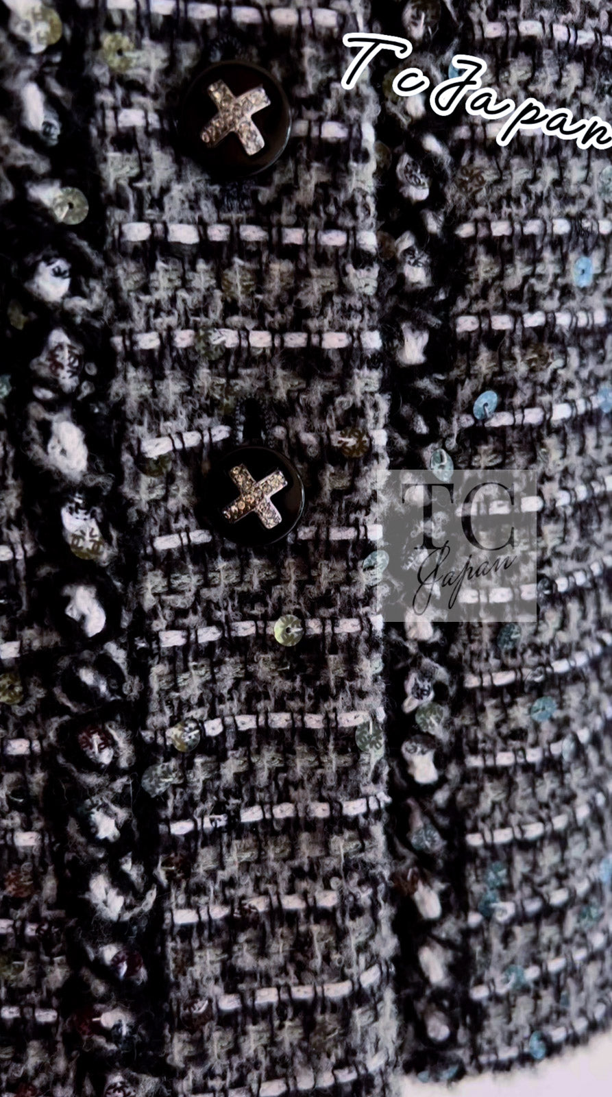 CHANEL 06A Gray Sequin Tweed Jacket 38 シャネル グレー スパンコール ツイード ジャケット 即発 - TC JAPAN