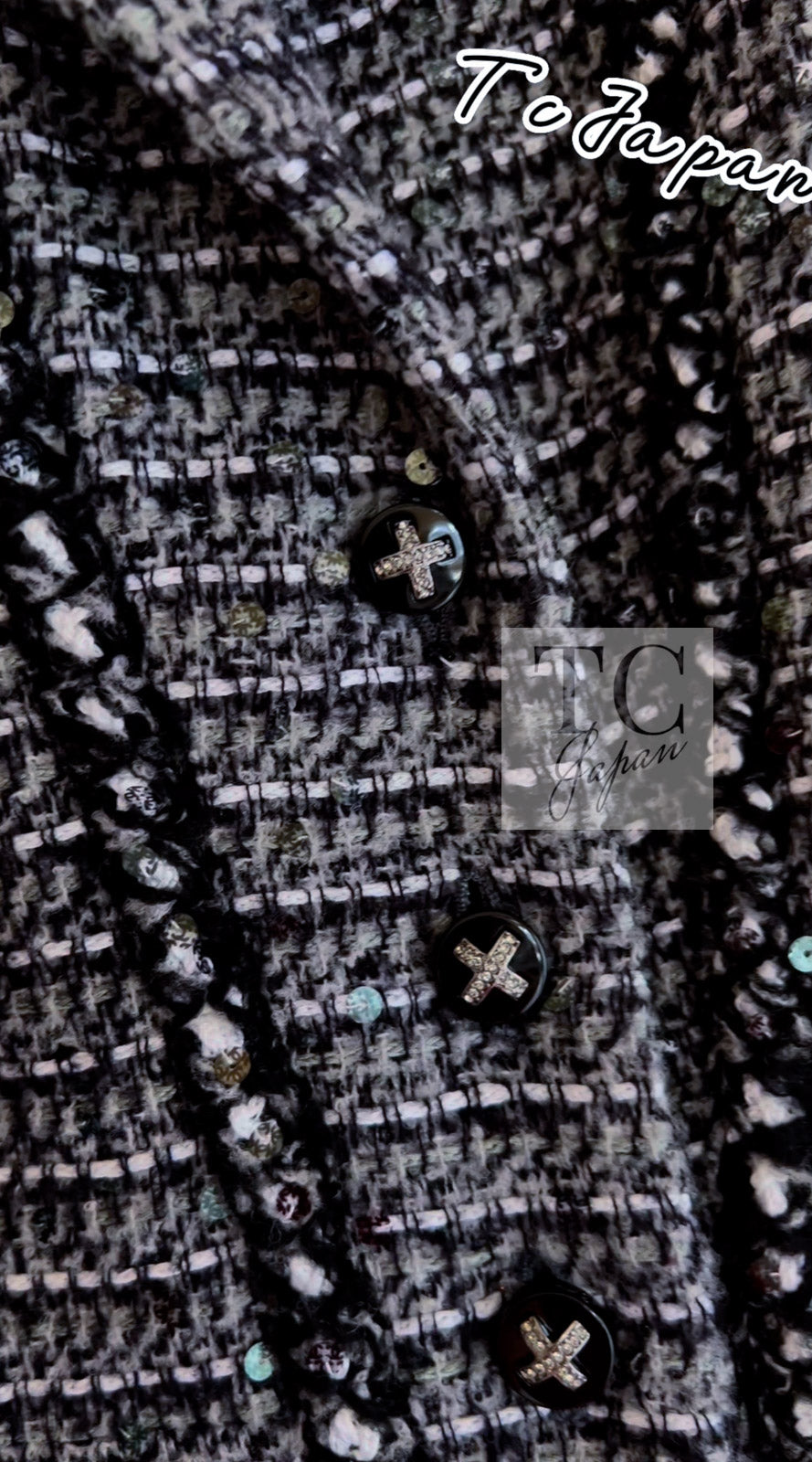 CHANEL 06A Gray Sequin Tweed Jacket 38 シャネル グレー スパンコール ツイード ジャケット 即発