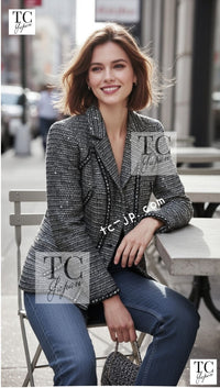 CHANEL 06A Gray Sequin Tweed Jacket 38 シャネル グレー スパンコール ツイード ジャケット 即発