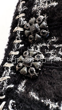 CHANEL 11A Black Silver Metallic Gripox Buttons Jacket 36 シャネル ブラック シルバー メタリック グリポワ宝石ボタン ジャケット 即発