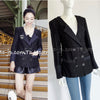 CHANEL 16C Black Cotton Double Jacket Coat 40 42 シャネル ブラック コットン ダブル ジャケット コート 即発