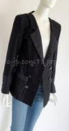 CHANEL 16C Black Cotton Double Jacket Coat 40 42 シャネル ブラック コットン ダブル ジャケット コート 即発