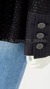 CHANEL 16C Black Cotton Double Jacket Coat 40 42 シャネル ブラック コットン ダブル ジャケット コート 即発