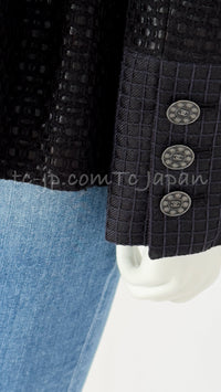CHANEL 16C Black Cotton Double Jacket Coat 40 42 シャネル ブラック コットン ダブル ジャケット コート 即発