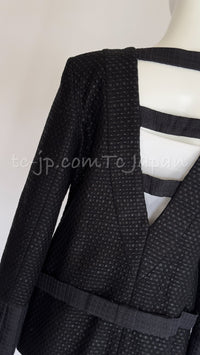 CHANEL 16C Black Cotton Double Jacket Coat 40 42 シャネル ブラック コットン ダブル ジャケット コート 即発
