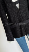 CHANEL 16C Black Cotton Double Jacket Coat 40 42 シャネル ブラック コットン ダブル ジャケット コート 即発
