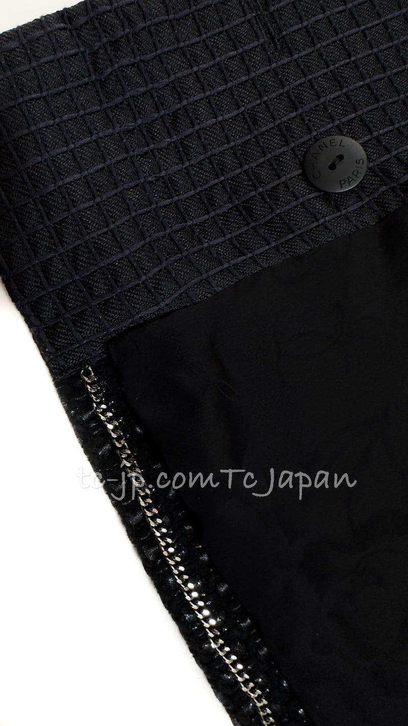 CHANEL 16C Black Cotton Double Jacket Coat 40 42 シャネル ブラック コットン ダブル ジャケット コート 即発