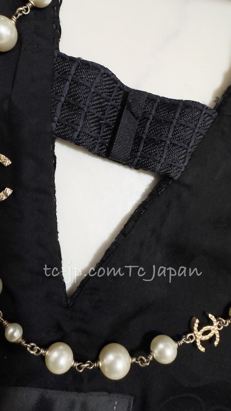 CHANEL 16C Black Cotton Double Jacket Coat 40 42 シャネル ブラック コットン ダブル ジャケット コート 即発