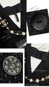 CHANEL 16C Black Cotton Double Jacket Coat 40 42 シャネル ブラック コットン ダブル ジャケット コート 即発
