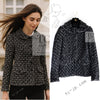 CHANEL 13B Black Gray Peter Pan Collar Wool Tweed Jacket 36 38 シャネル ブラック グレー ピーターパン襟 ウール ツイード ジャケット 即発