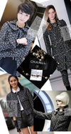 CHANEL 13B Black Gray Peter Pan Collar Wool Tweed Jacket 36 38 シャネル ブラック グレー ピーターパン襟 ウール ツイード ジャケット 即発