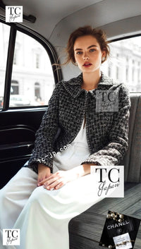 CHANEL 13B Black Peter Pan Collar CC Button Wool Tweed Jacket 42 シャネル ブラック ピーターパン襟 ココマーク ボタン ウール ツイード ジャケット 即発