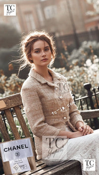 CHANEL 12S Camel Beige Organdy Jacket 36 42 44 シャネル キャメル ベージュ オーガンジー ジャケット 即発 - TC JAPAN