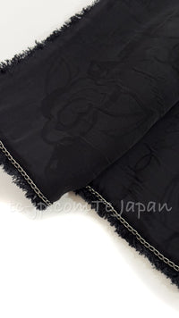 CHANEL Jacket 07S Black Collarless Sequin Bow Tweed 34 36 17