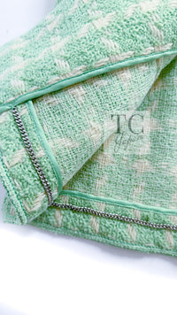 CHANEL 96S Vintage Green Ivory Wool Vest Jacket 38 40 シャネル ヴィンテージ グリーン アイボリー スーパーモデル ウール ベスト ジャケット 即発