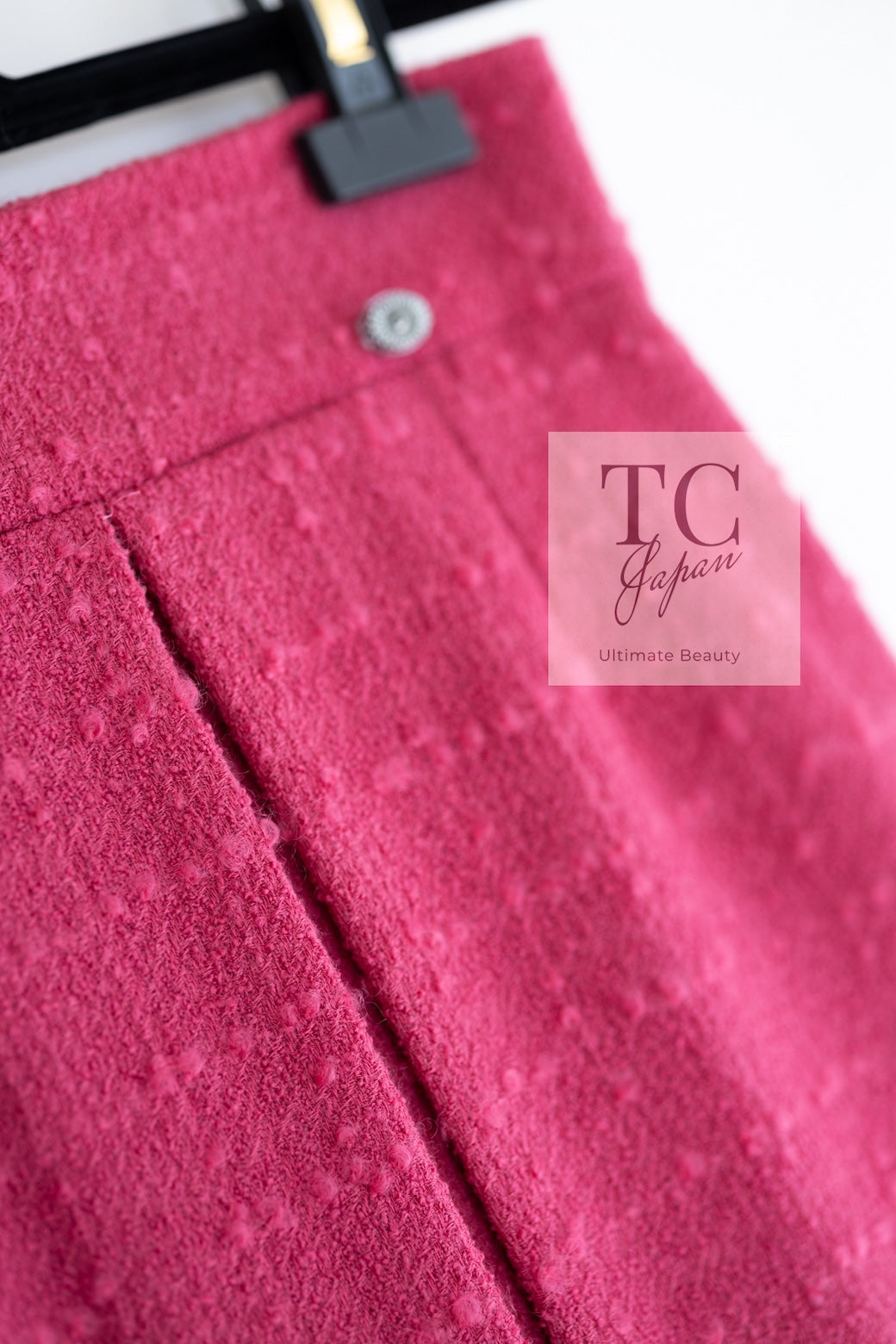 CHANEL 09A Coral Pink Boucle Wool TWeed Skirt 36 シャネル コーラル ピンク ブークレ ウール ツイード スカート 即発
