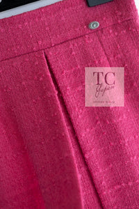 CHANEL 09A Coral Pink Boucle Wool TWeed Skirt 36 シャネル コーラル ピンク ブークレ ウール ツイード スカート 即発