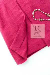 CHANEL 09A Coral Pink Boucle Wool TWeed Skirt 36 シャネル コーラル ピンク ブークレ ウール ツイード スカート 即発