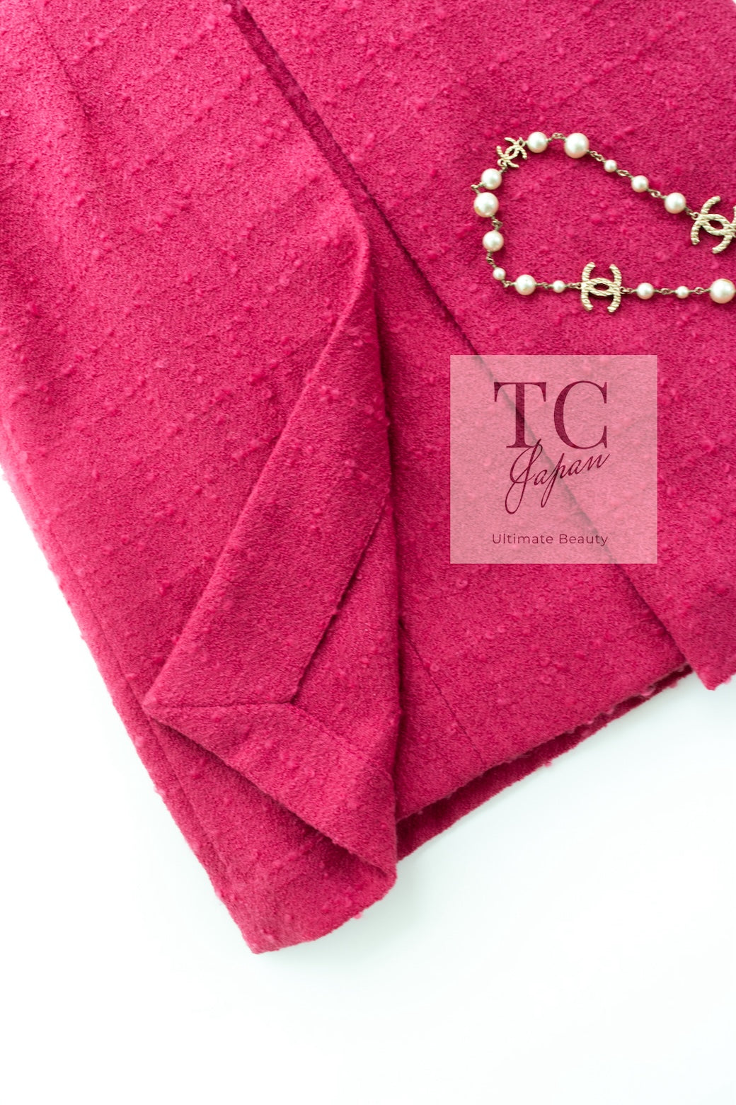CHANEL 09A Coral Pink Boucle Wool TWeed Skirt 36 シャネル コーラル ピンク ブークレ ウール ツイード スカート 即発
