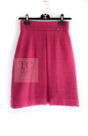 CHANEL 09A Coral Pink Boucle Wool TWeed Skirt 36 シャネル コーラル ピンク ブークレ ウール ツイード スカート 即発